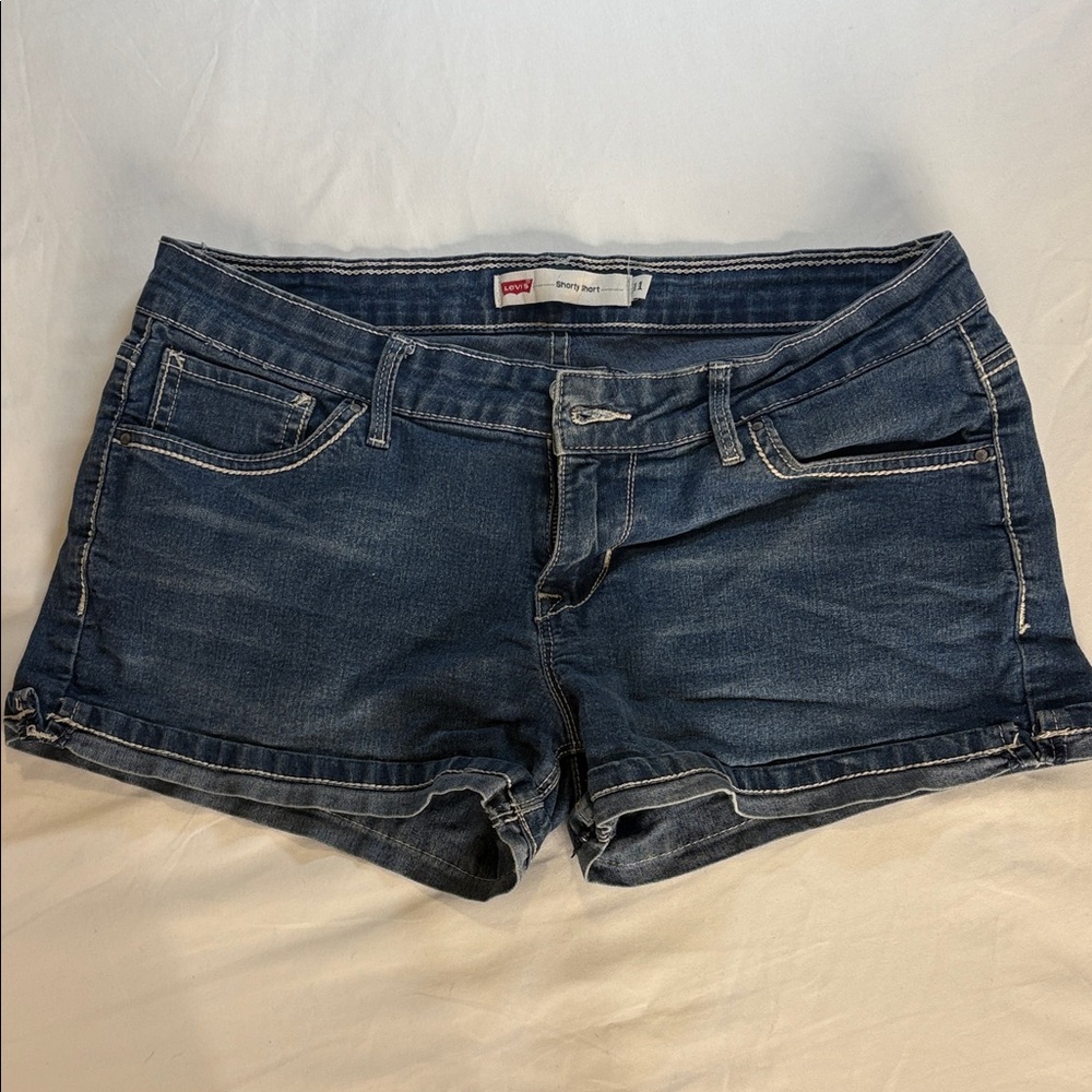 Levi's Women's Indigo Rolled-Hem Denim Shorts